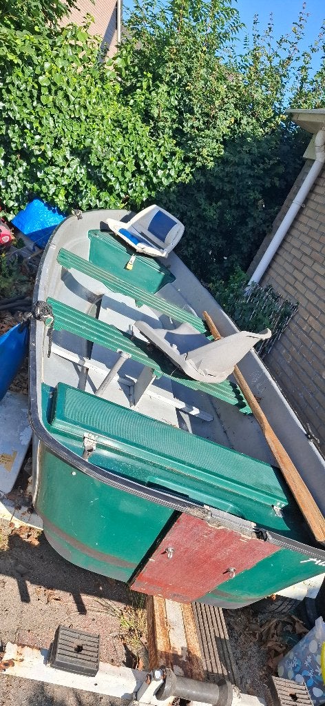 Vissersbootje met 5pk mercury en trailer, Watersport en Boten, Ophalen, Overige merken, Kunststof, 4 m