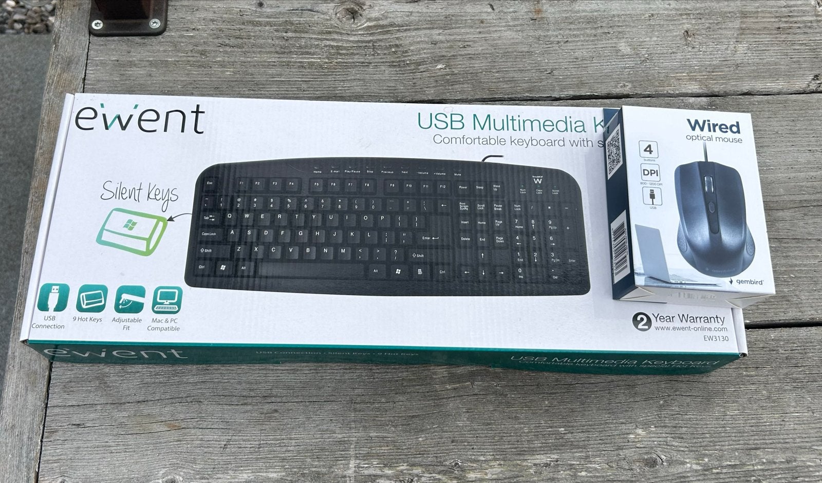 Ewent USB Multimedia Toetsenbord en Gembird Bedrade Muis Set, Computers en Software, Toetsenborden, Nieuw, Qwerty, Bedraad, Toetsenbord en muis-set