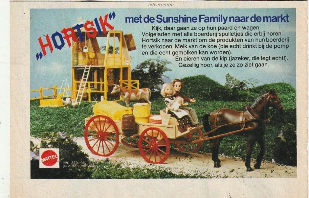 Retro reclame 1978 Mattel Sunshine Family popjes & koets, Verzamelen, Verzenden, Overige typen