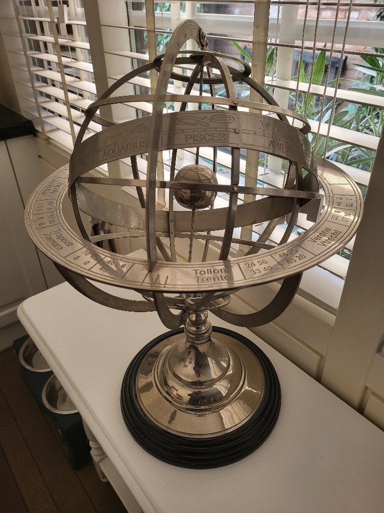 Eichholtz Globe Universum RVS XL uitvoering, 35 cm, Draaibaar, Nieuw, Ophalen of Verzenden