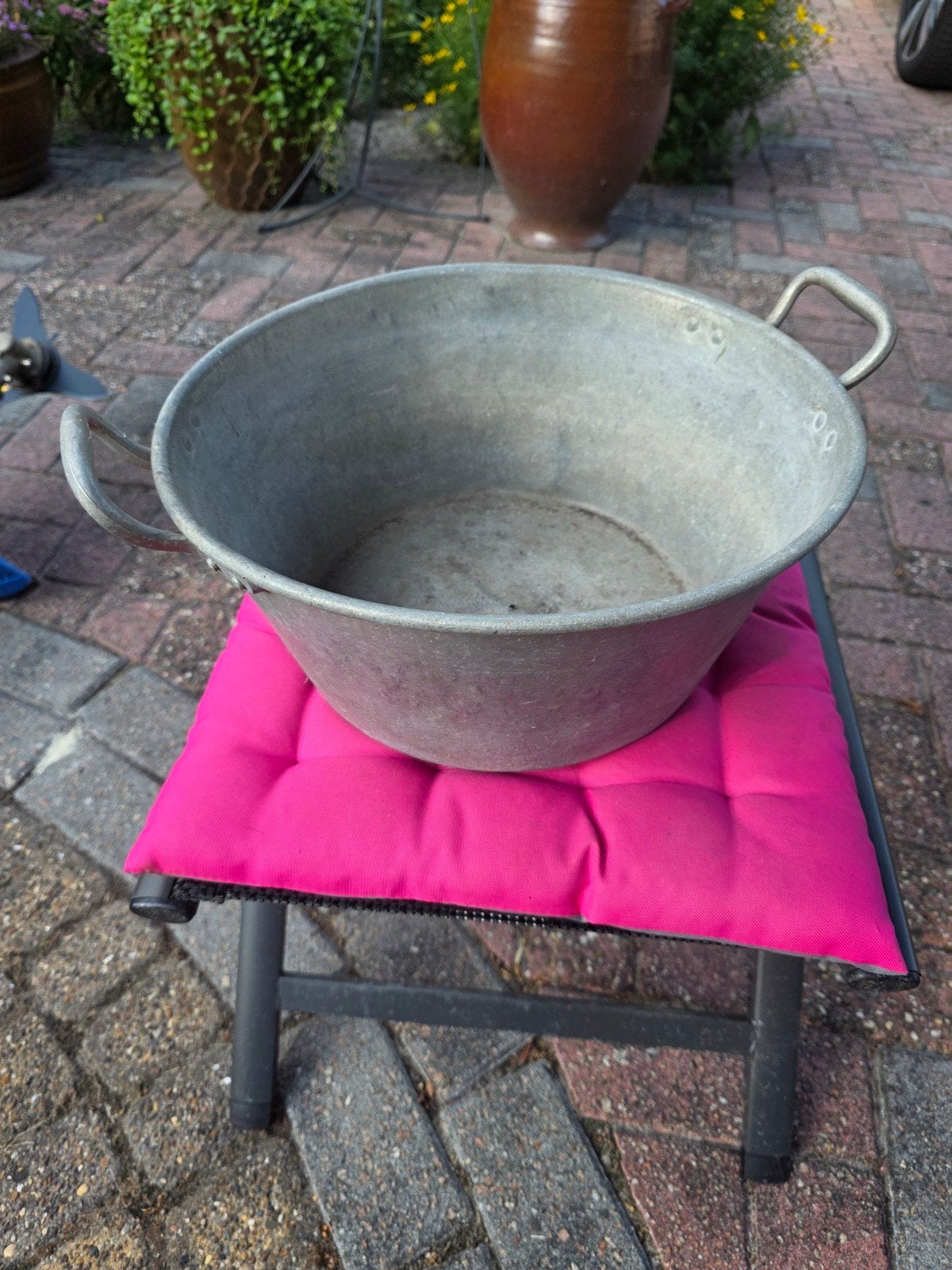 Vintage Franse gegalvaniseerde zinken teil/bakk, Ophalen of Verzenden