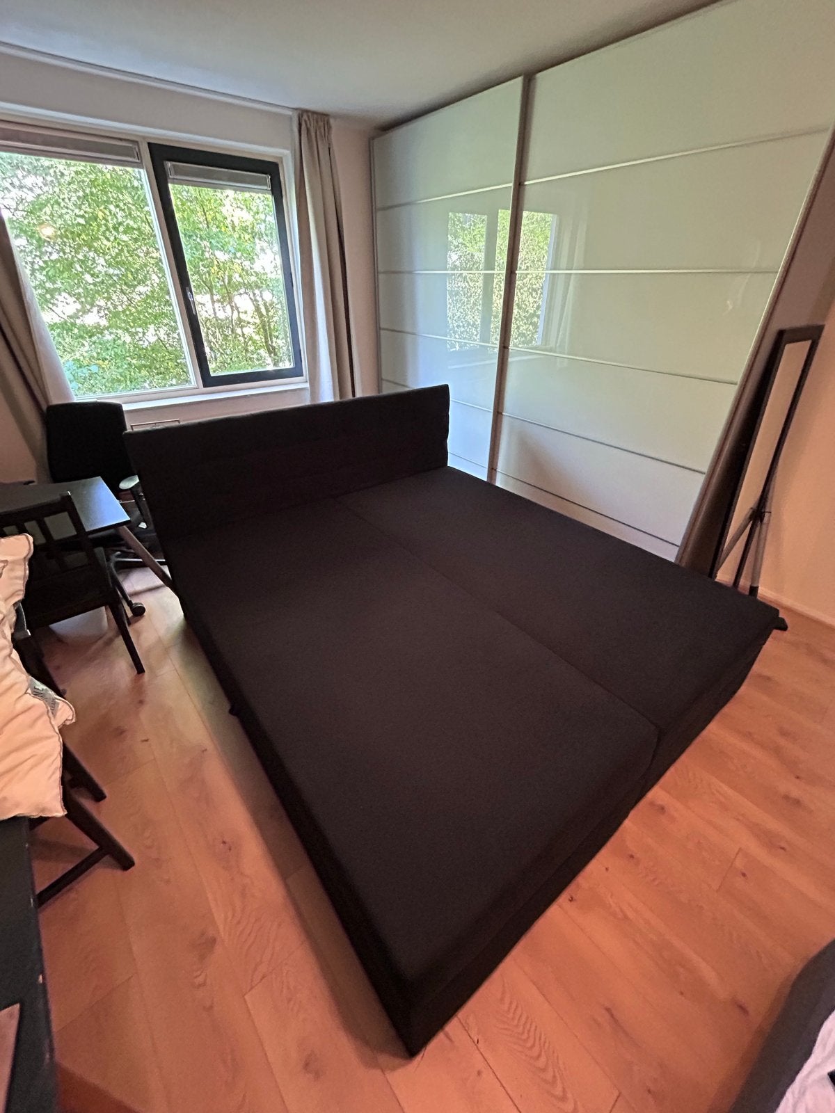 Zwart 180x200 bed met opbergruimte, Huis en Inrichting, Slaapkamer | Bedden, Ophalen, Zwart, Tweepersoons, 140 cm