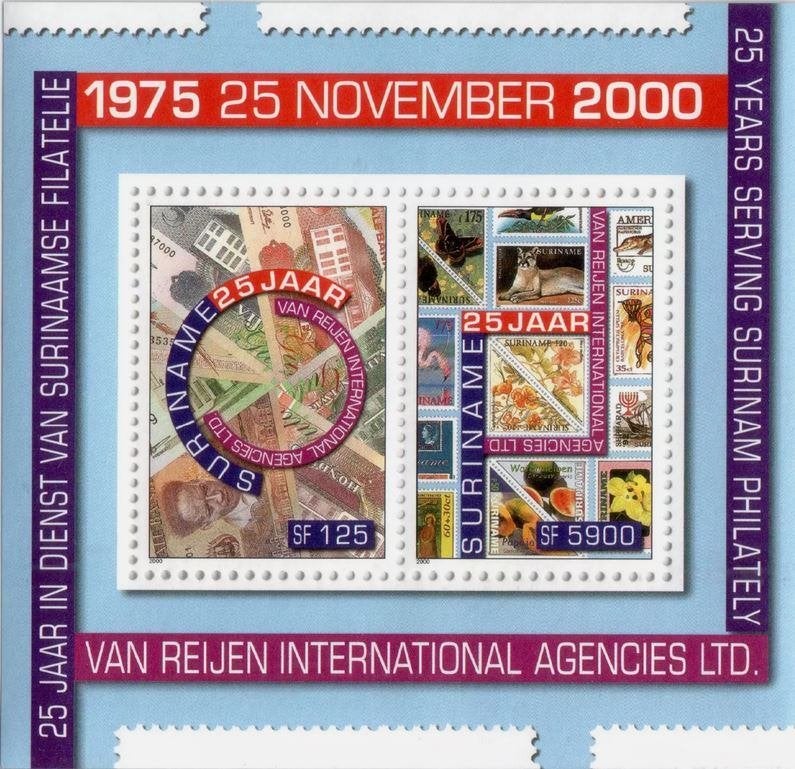 Suriname 2000 25jr IPA agent voor Surinaamse postzegels pfr, Postzegels en Munten, Verzenden, Postfris