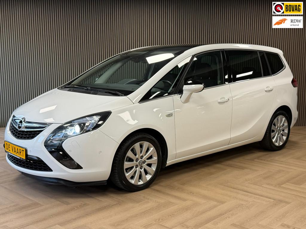 Opel Zafira Tourer 1.6 Cosmo 7 PERSOONS AIRCO CAMERA CRUISE, Gebruikt, 4 cilinders, Met garantie (alle), Wit