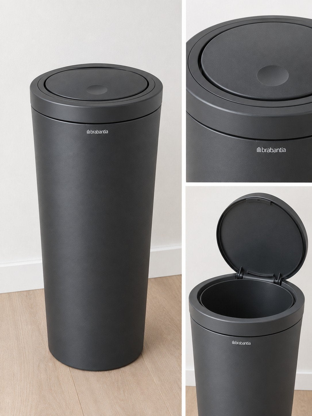 Brabantia Touch Bin Prullenbak 30L - Mineral Moonlight, Ophalen, 50 – 75, Gebruikt, Rvs