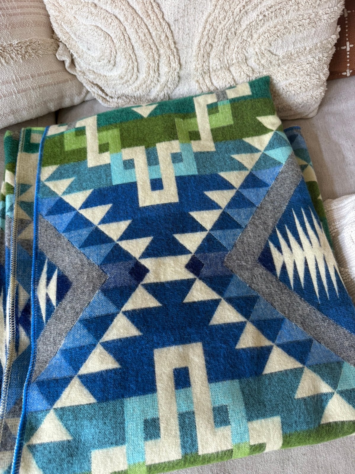 Alpaca wollen deken blauw, Huis en Inrichting, Woonaccessoires | Plaids en Woondekens, Wol, Nieuw, Ophalen of Verzenden, Plaid