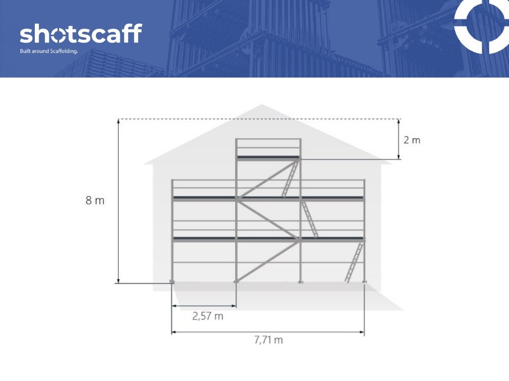 Gevelsteiger Aluminium - GEVELMUUR, Verzenden, Nieuw, Gevelsteiger, 5 meter of hoger
