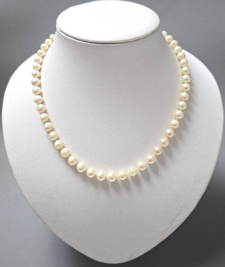 Schitterende Akoya Zoutwater Parel Ketting 45 CM 9-KT Goud, Ophalen of Verzenden, Goud, Ketting, Met edelsteen