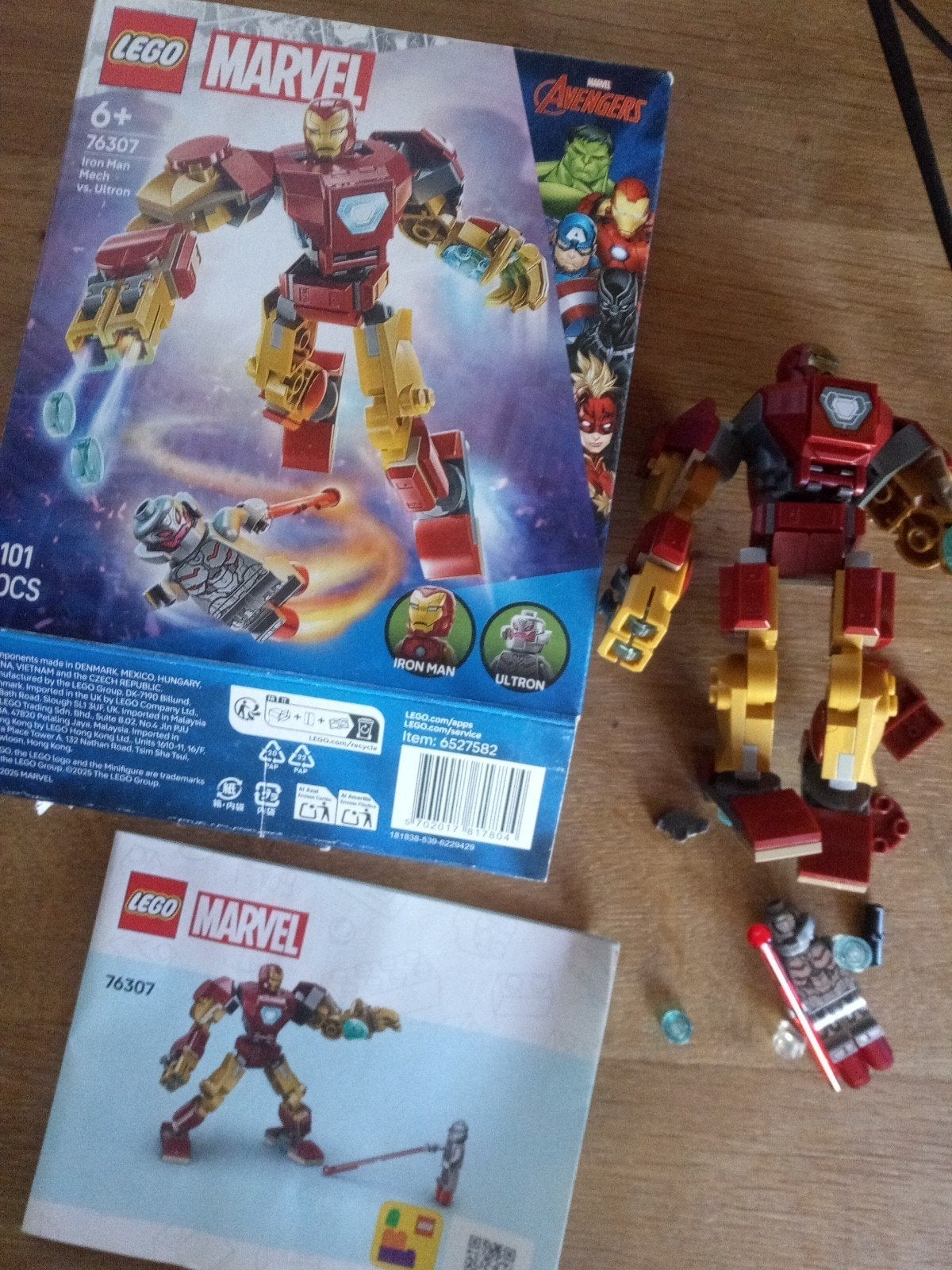Lego Marvel Iron men mech vs ultron 76307, Lego, Ophalen of Verzenden, Zo goed als nieuw, Compleet