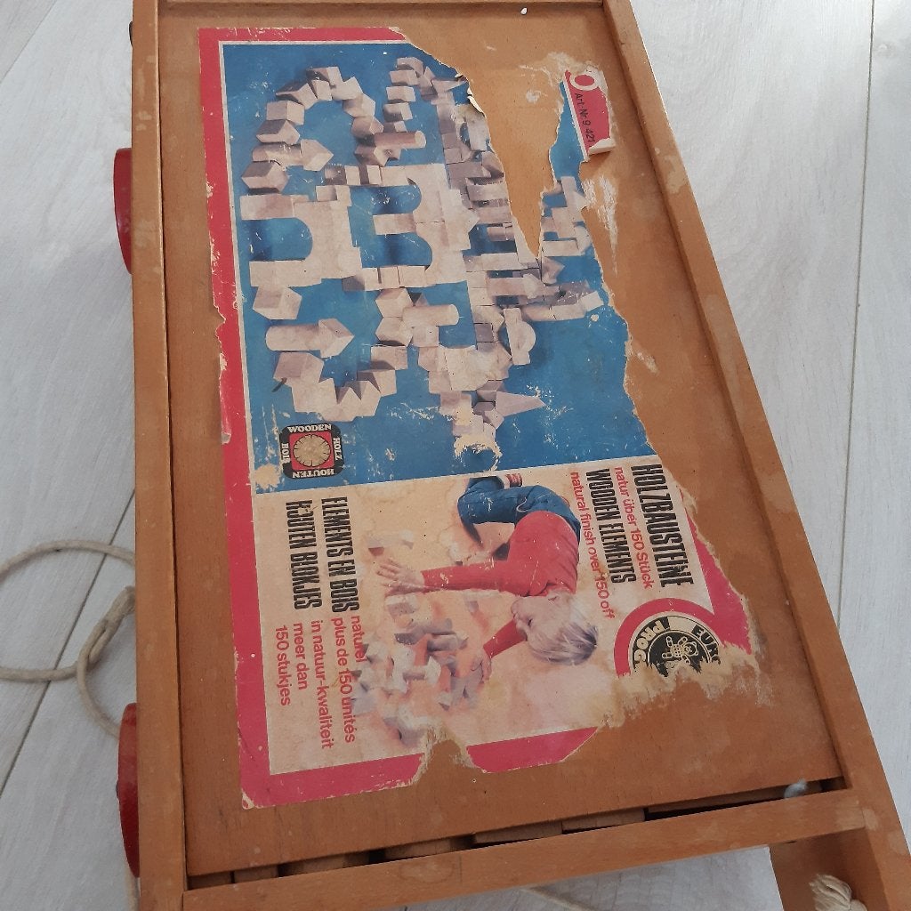 Originele houten blokkenwagen, Ophalen, Zo goed als nieuw, Overige typen