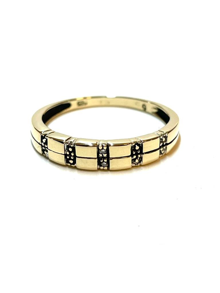 14k gouden ring met twee diamanten, 18 tot 19, -, -, Ophalen of Verzenden