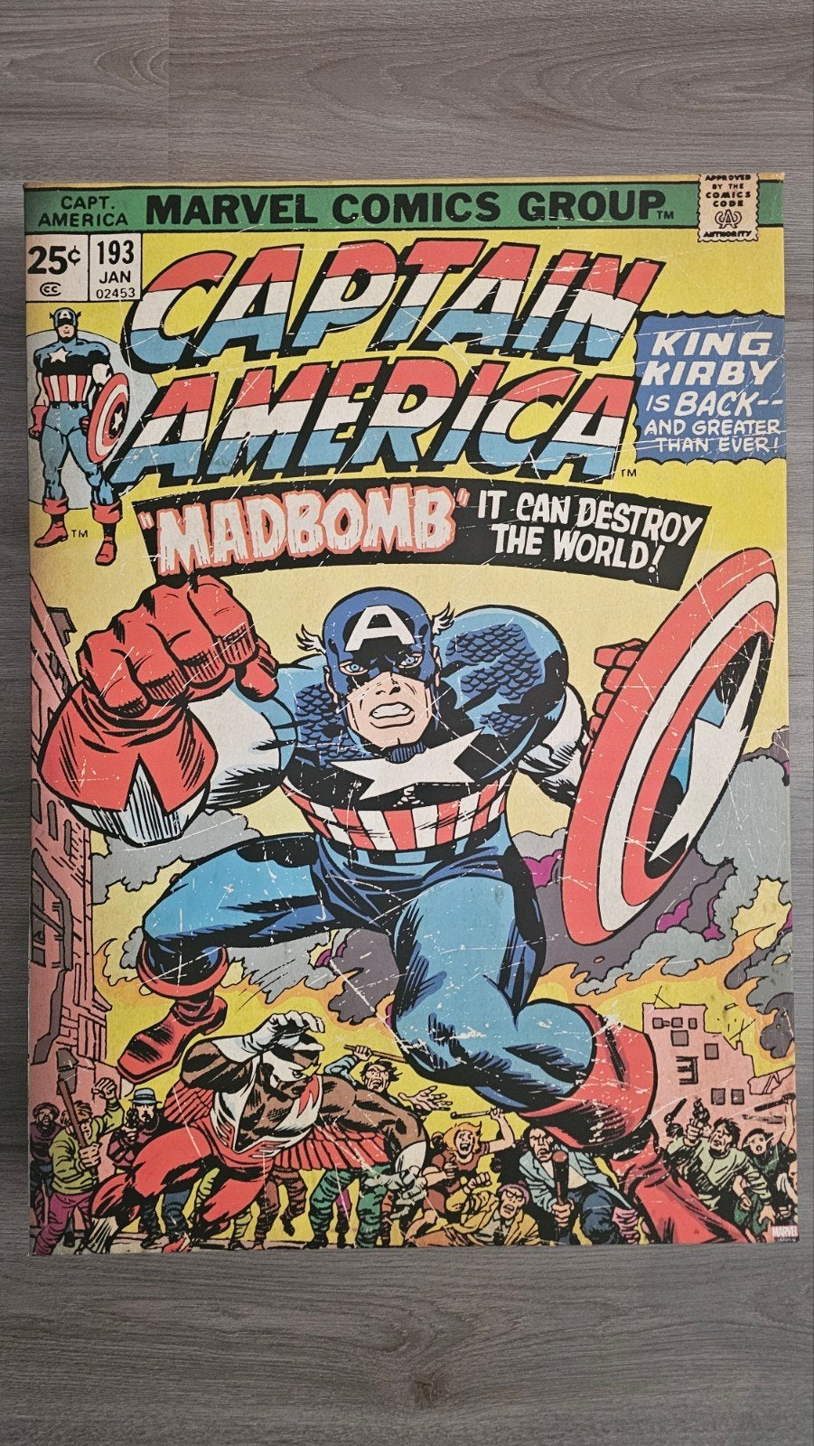 Canvas Captain America Marvel Comics - 50x70 cm, Huis en Inrichting, Ophalen, 50 – 75, Minder dan 50 cm, Gebruikt