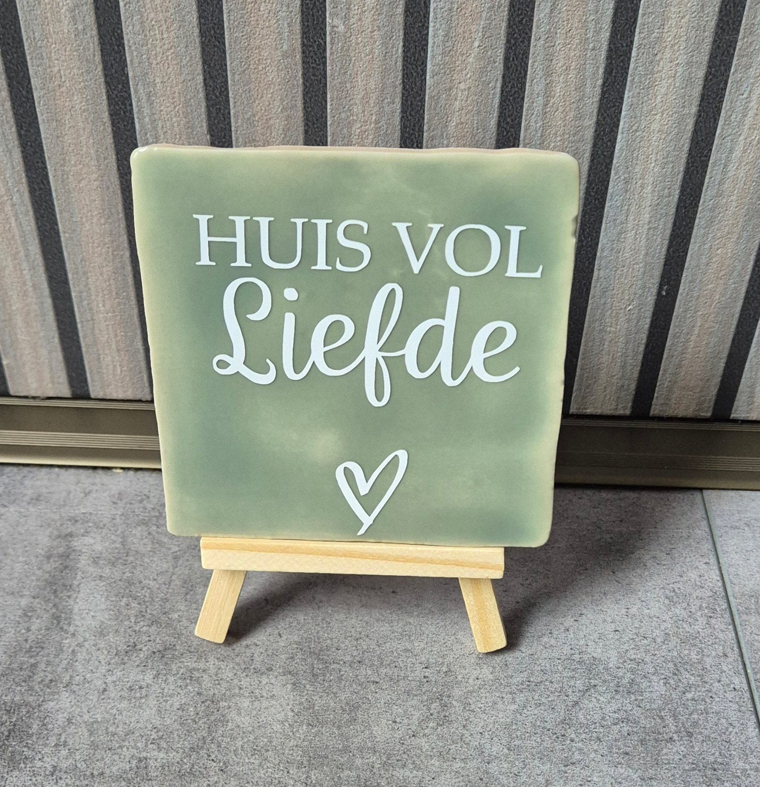 Tegel met tekst - Huis vol Liefde, Ophalen of Verzenden