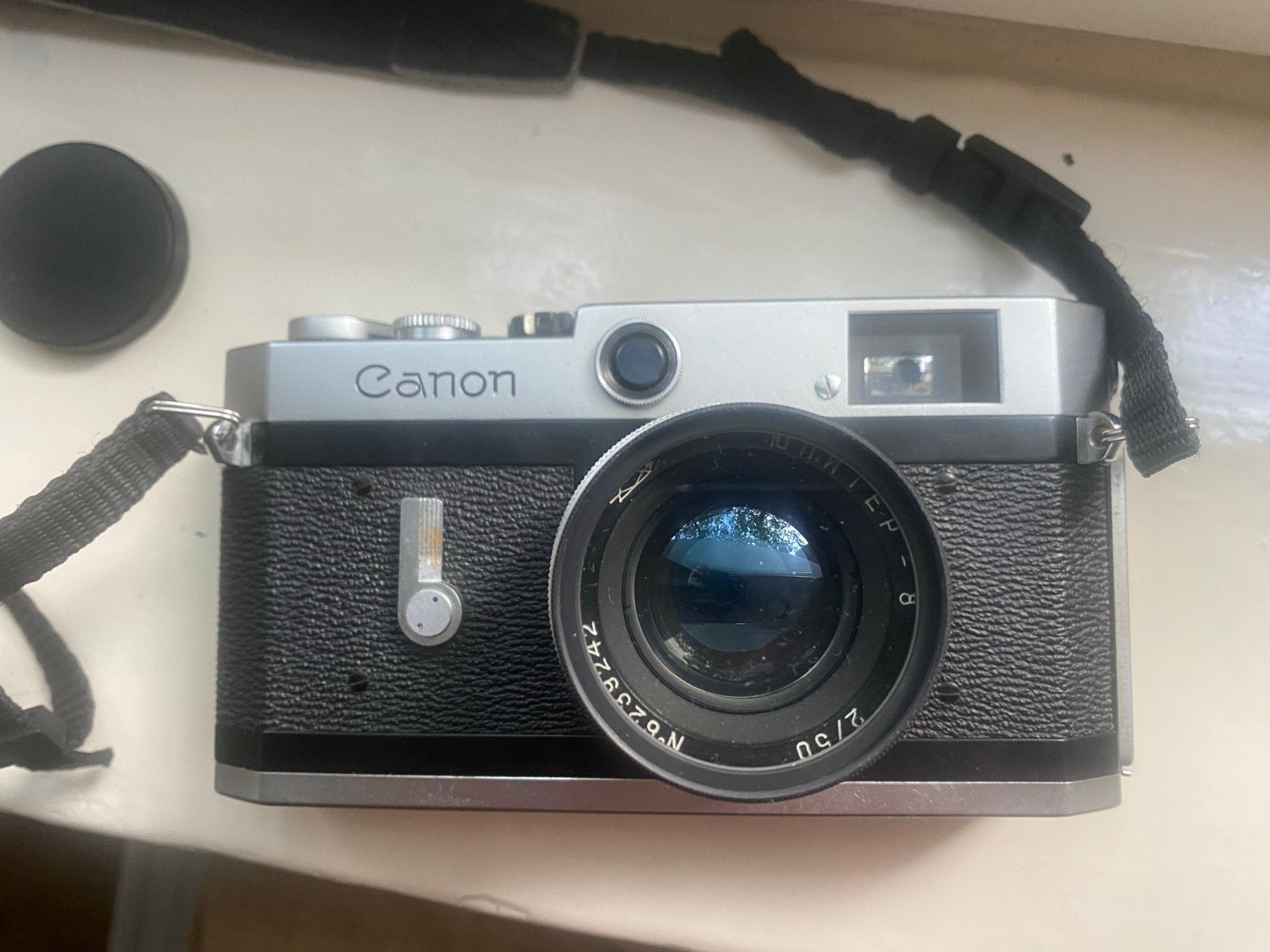 Perfecte Canon P met jupiter 50mm f2 rangefinder camera, Ophalen of Verzenden, Zo goed als nieuw, Compact, Canon