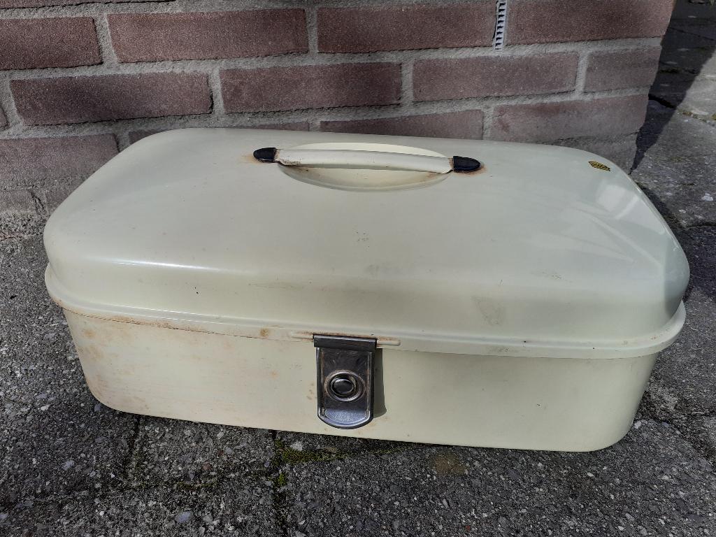 vintage brabantia broodtrommel, Gebruikt, Ophalen of Verzenden, Metaal, Brabantia