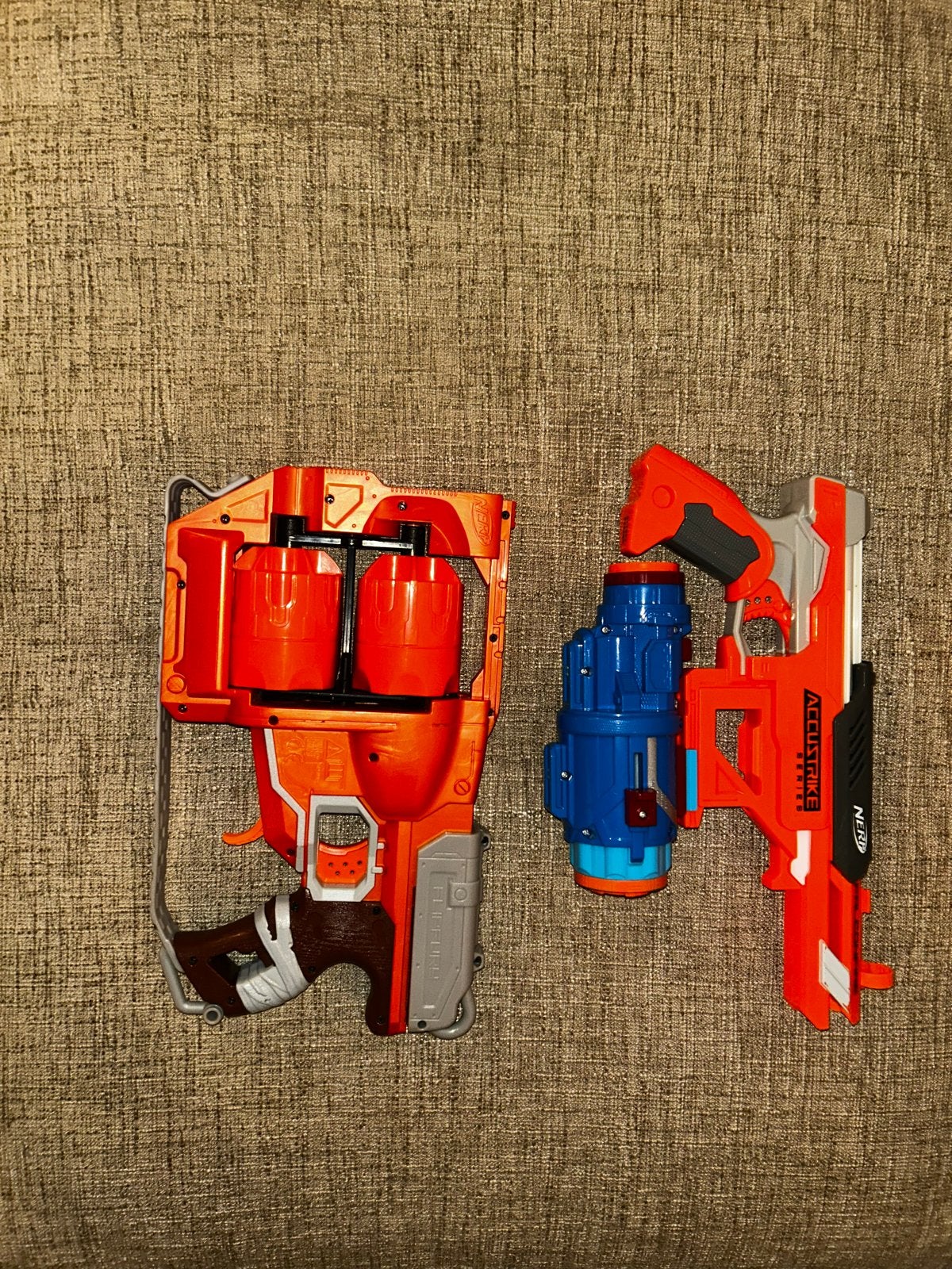 Nerf blasters set: Accustrike Falconfire & Roughcut 2x4, Ophalen of Verzenden, Gebruikt, Jongen of Meisje