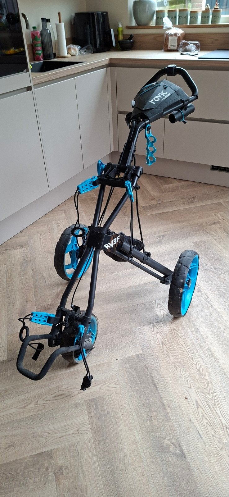Rovic RV3F Golftrolley - Zwart/Blauw, Ophalen, Gebruikt, Golfkar, Overige merken