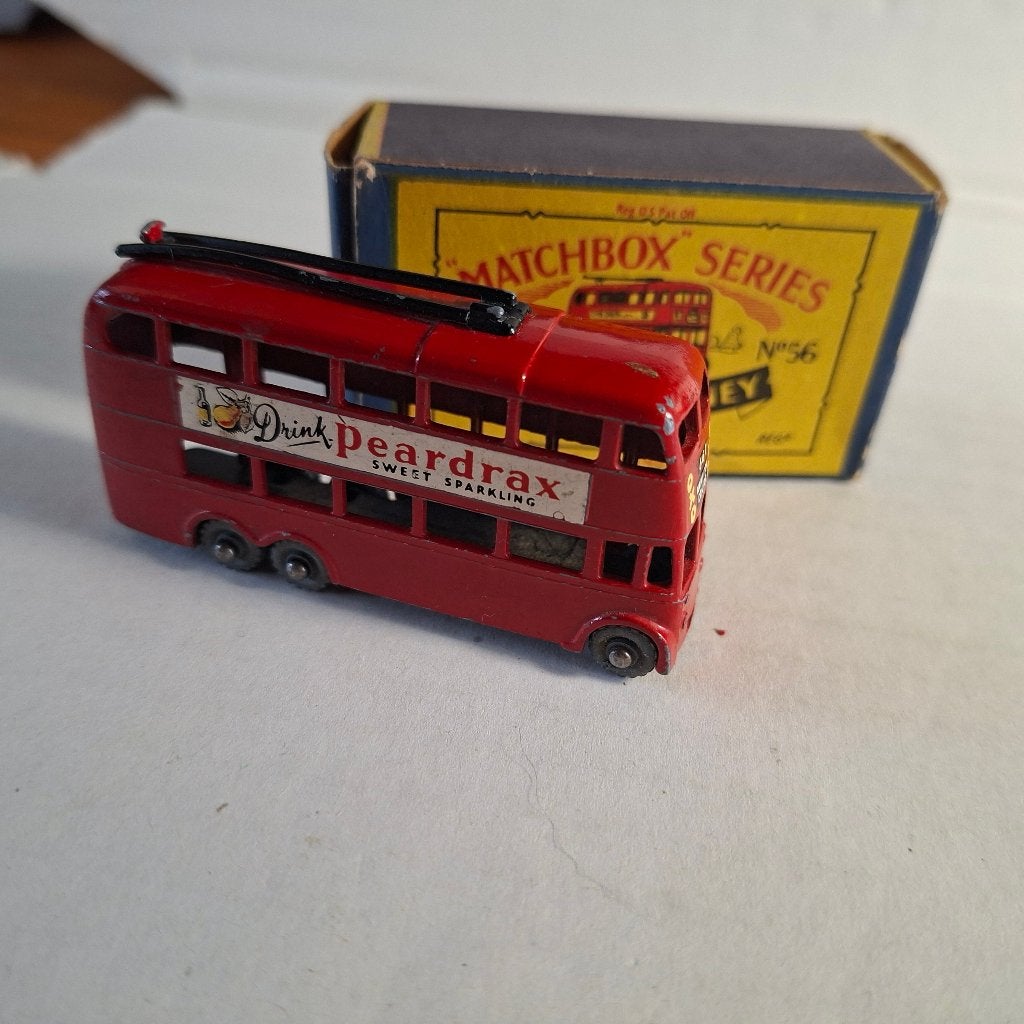 Matchbox Lesney # 56 A Londen Trolley rare item BLACK POLES, Verzenden, Gebruikt, Auto