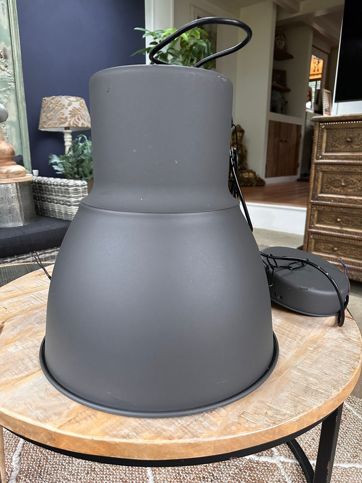 2 ikea Hektar hanglampen incl afstandsbediening, Ophalen of Verzenden, Zo goed als nieuw, Metaal