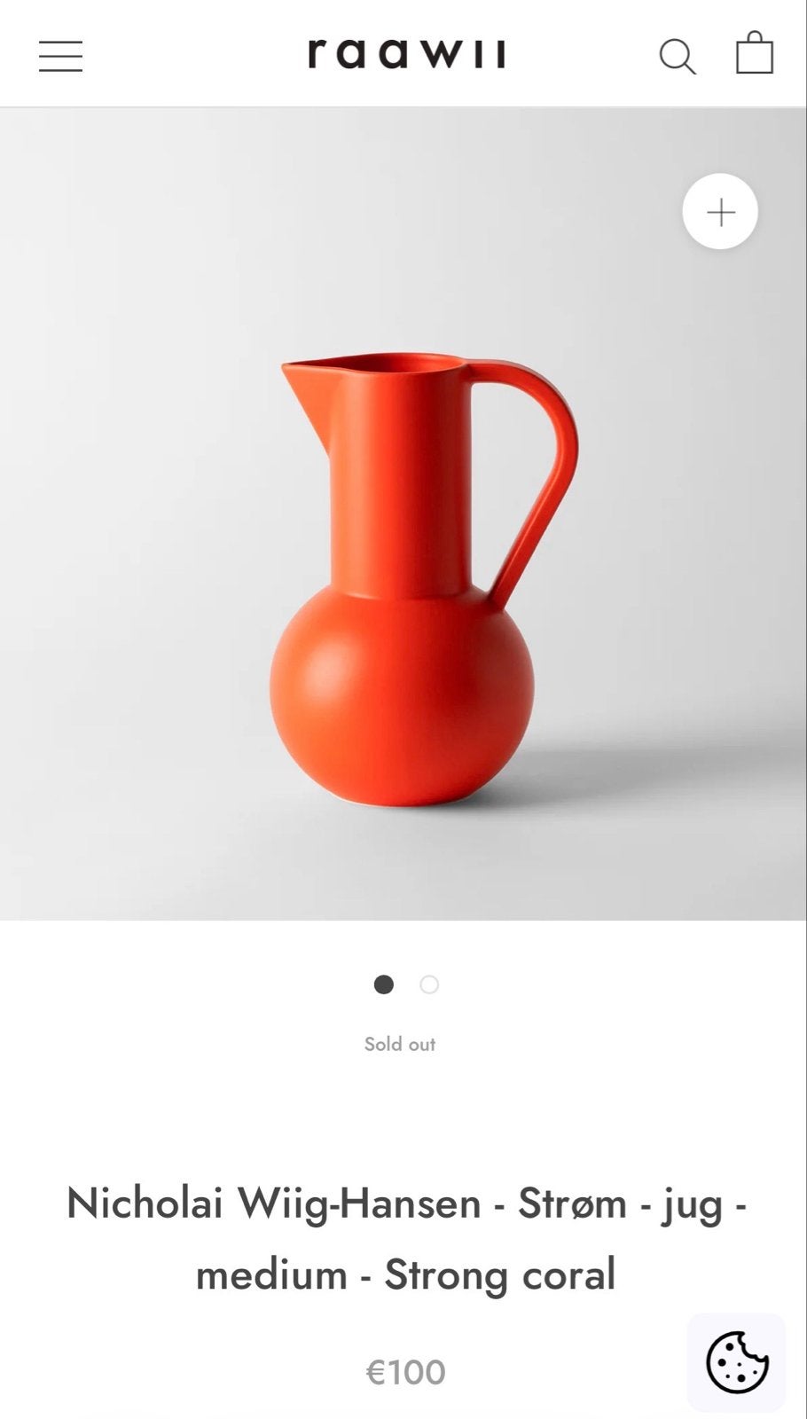 Nicholai Wiig-Hansen Strøm Jug Medium Strong Coral, Ophalen of Verzenden, Nieuw, Handgemaakt, Oranje