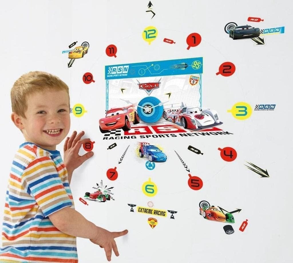 Disney Cars Klok / Wandklok met Muurstickers - AANBIEDING, Ophalen of Verzenden, Overige figuren, Nieuw, Overige typen