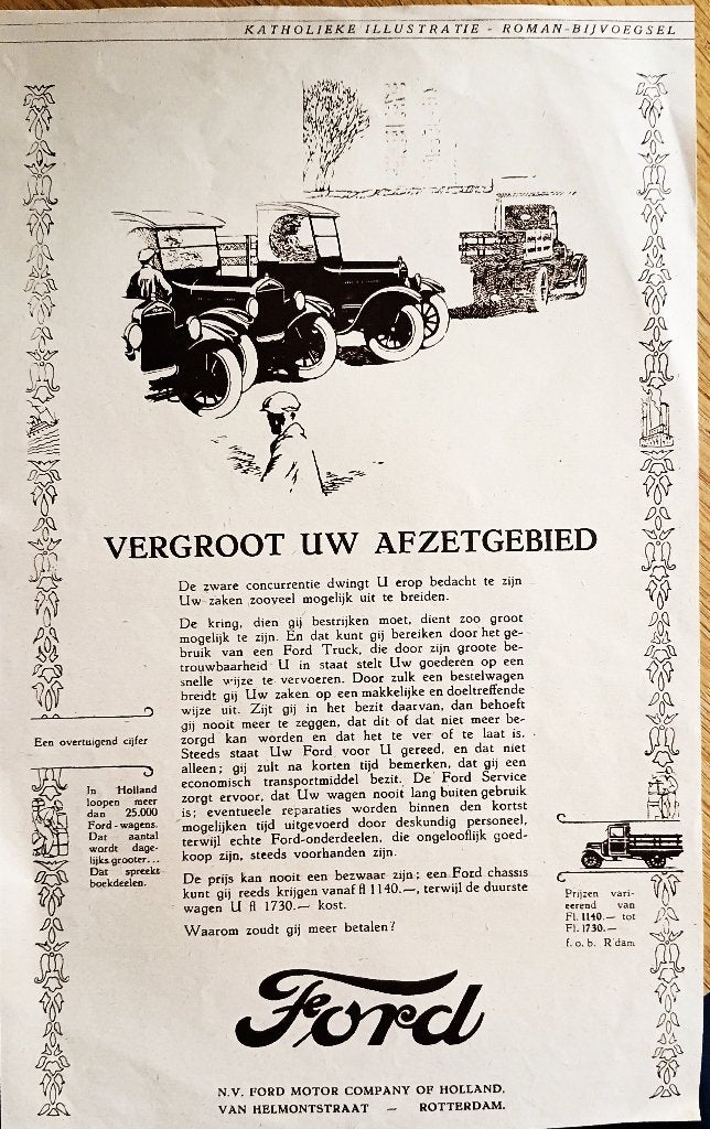 Vervoer-Ford-Reclame-3 Knipsel. 1929 Origineel, Verzamelen, Ophalen of Verzenden, Zo goed als nieuw, Auto's