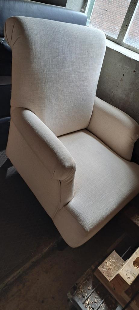 Beige fauteuil, kan nog prima een ronde mee, Ophalen, Gebruikt, Stof