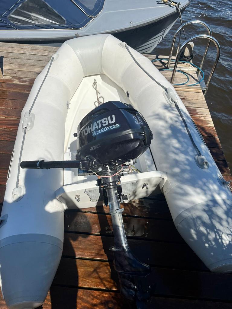 Arimar rib Elite 220 met Tohatsu 3.5 PK buitenboordmotor, Watersport en Boten, Rubberboten, Zo goed als nieuw, Benzine, Minder dan 70 pk