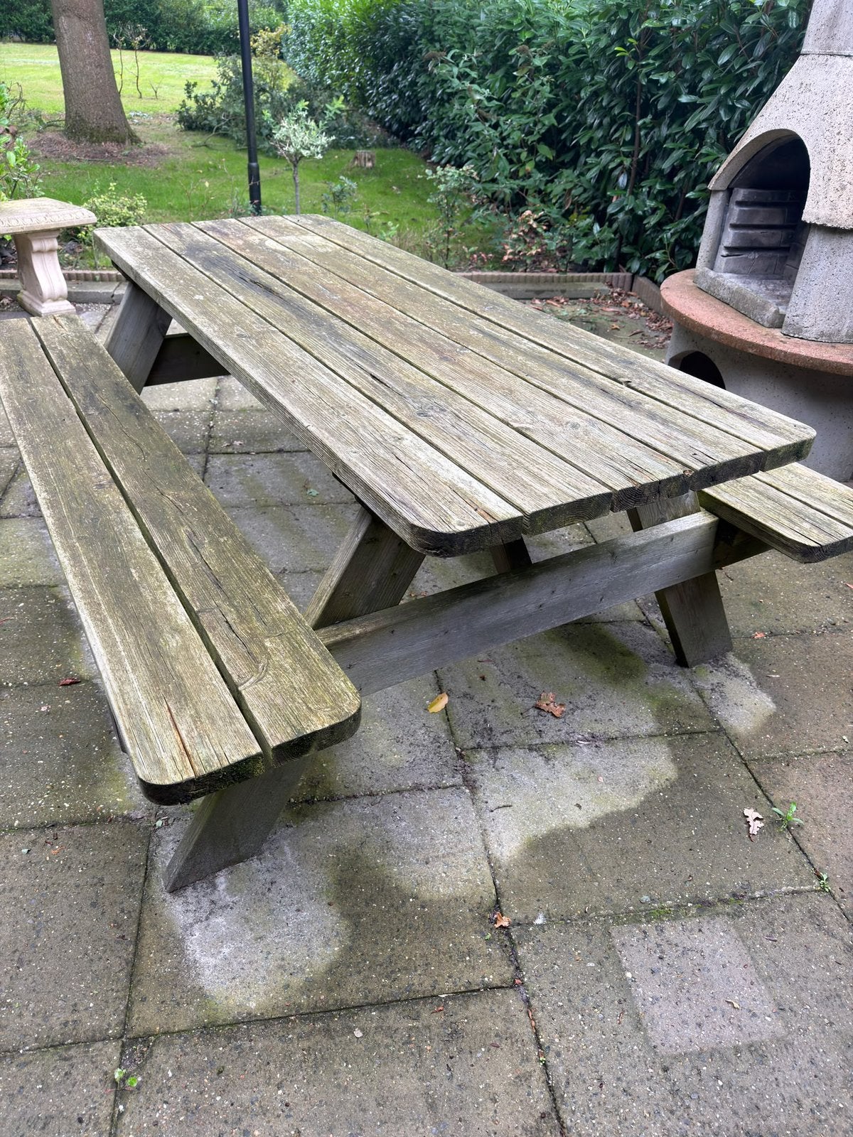 Tuintafel, Tuin en Terras, Ophalen of Verzenden, Gebruikt, Rechthoekig, Hout