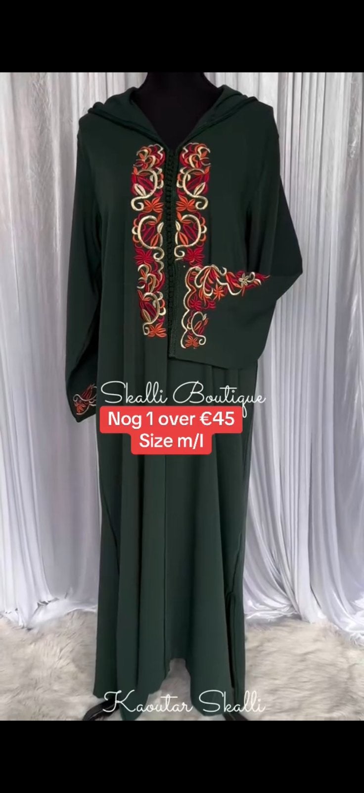 Jelaba groen met oranje details m/l, Kleding | Dames, Ophalen of Verzenden, Zo goed als nieuw, Groen, Overige typen