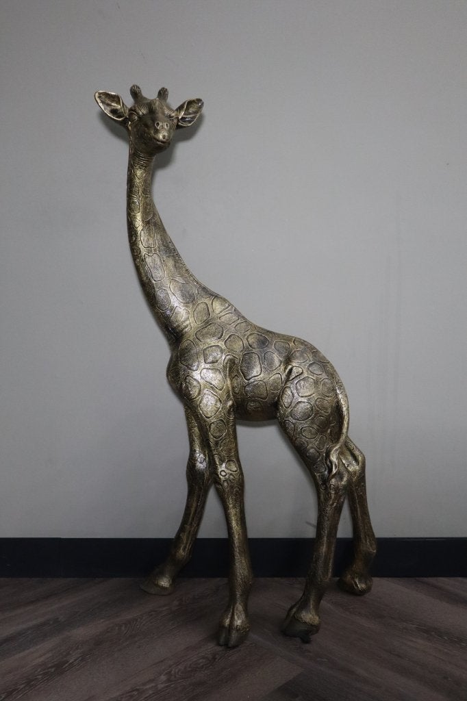Giraf beeld goud 120 cm | tuinbeeld & woondecoratie