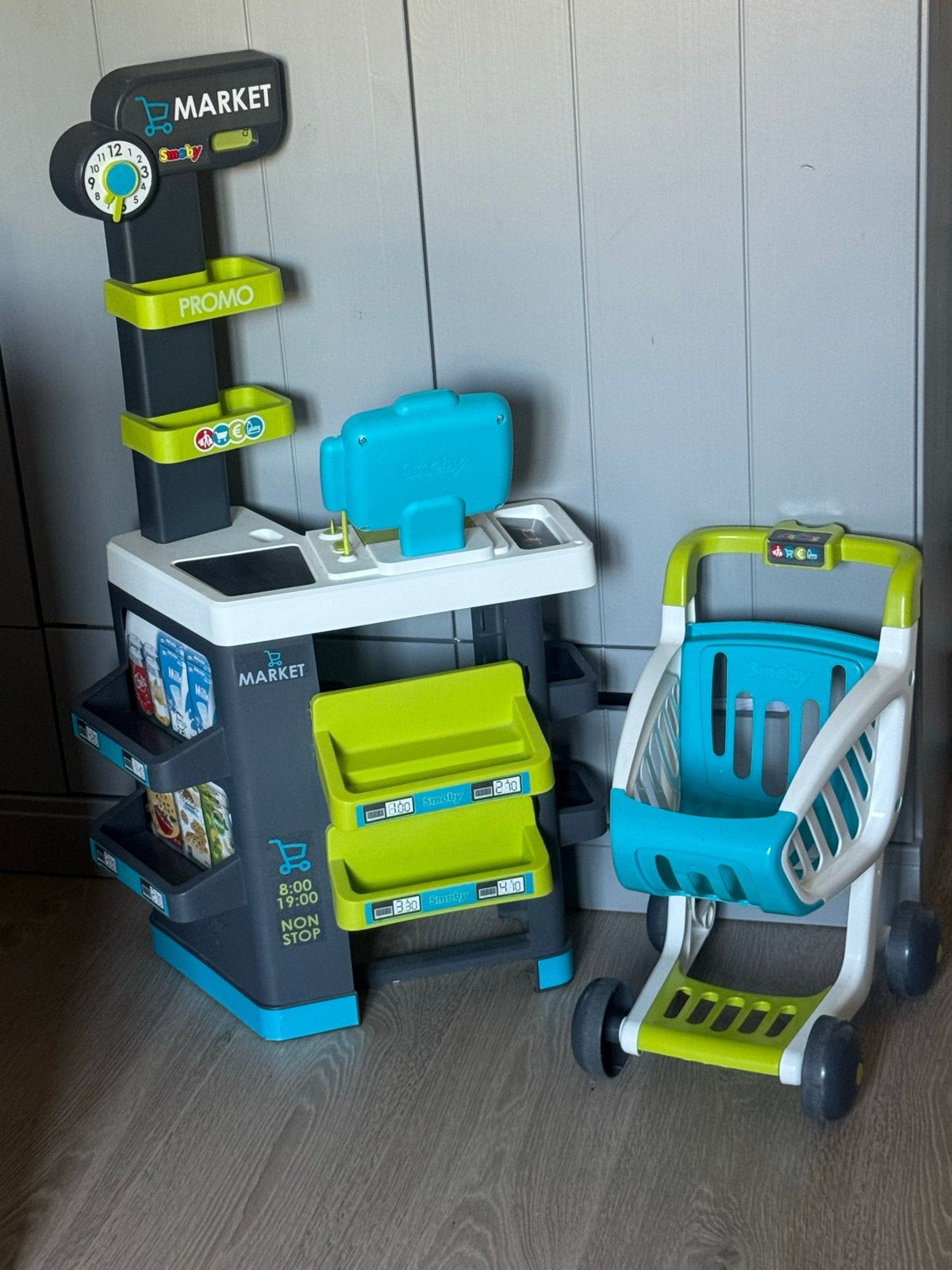 Smoby Supermarkt met winkelwagen, Ophalen, Gebruikt, Jongen of Meisje
