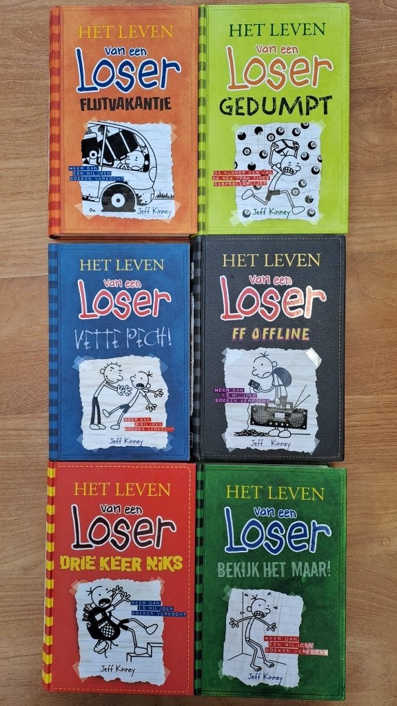 Het leven van een Loser (set van 6), Boeken, Ophalen of Verzenden, Zo goed als nieuw, Jeff Kinney, Fictie
