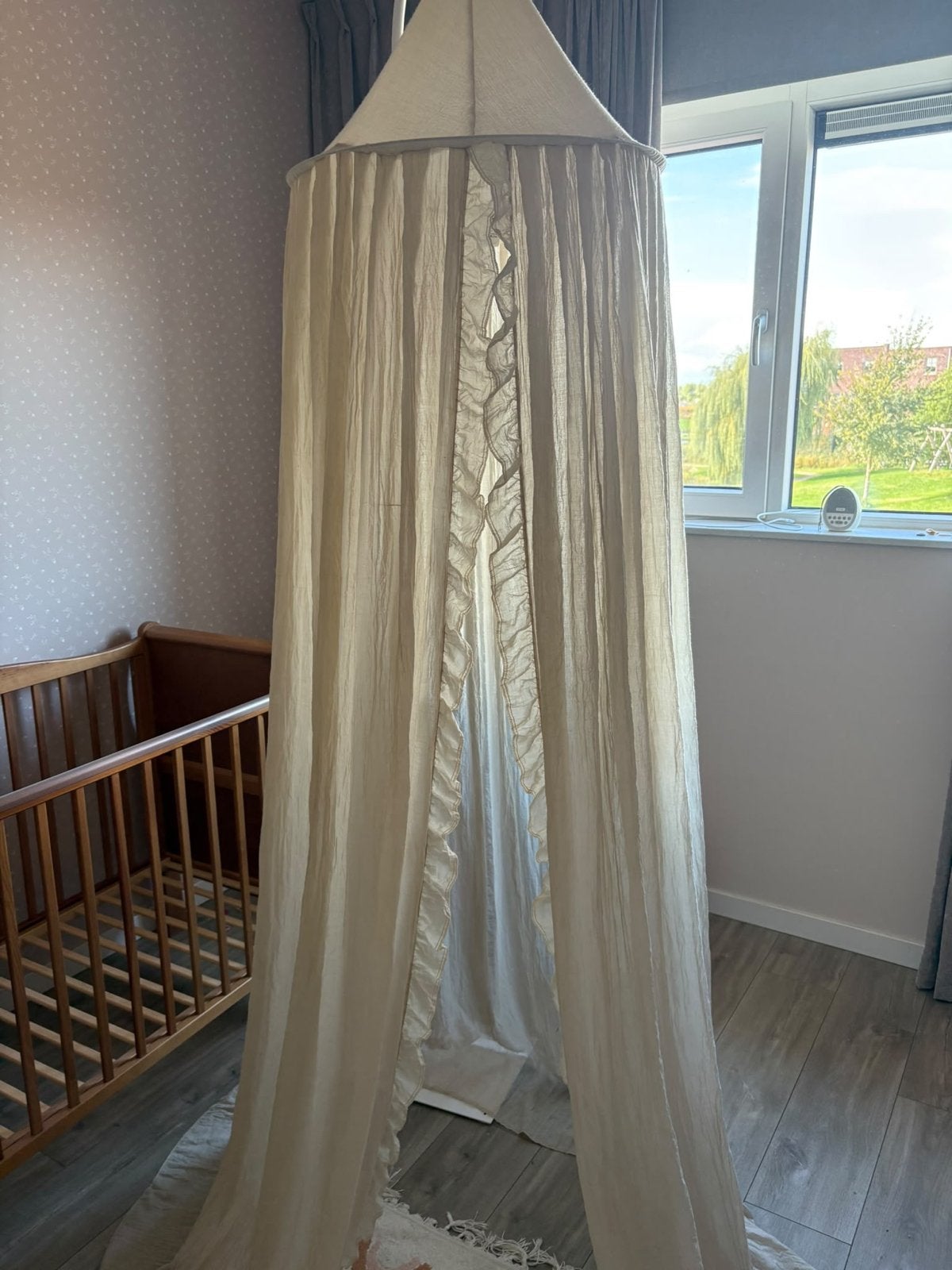 Jollein Klamboe beige voor babybedje - Zo goed als nieuw, Jollein, Inclusief standaard, Zo goed als nieuw, Klamboe