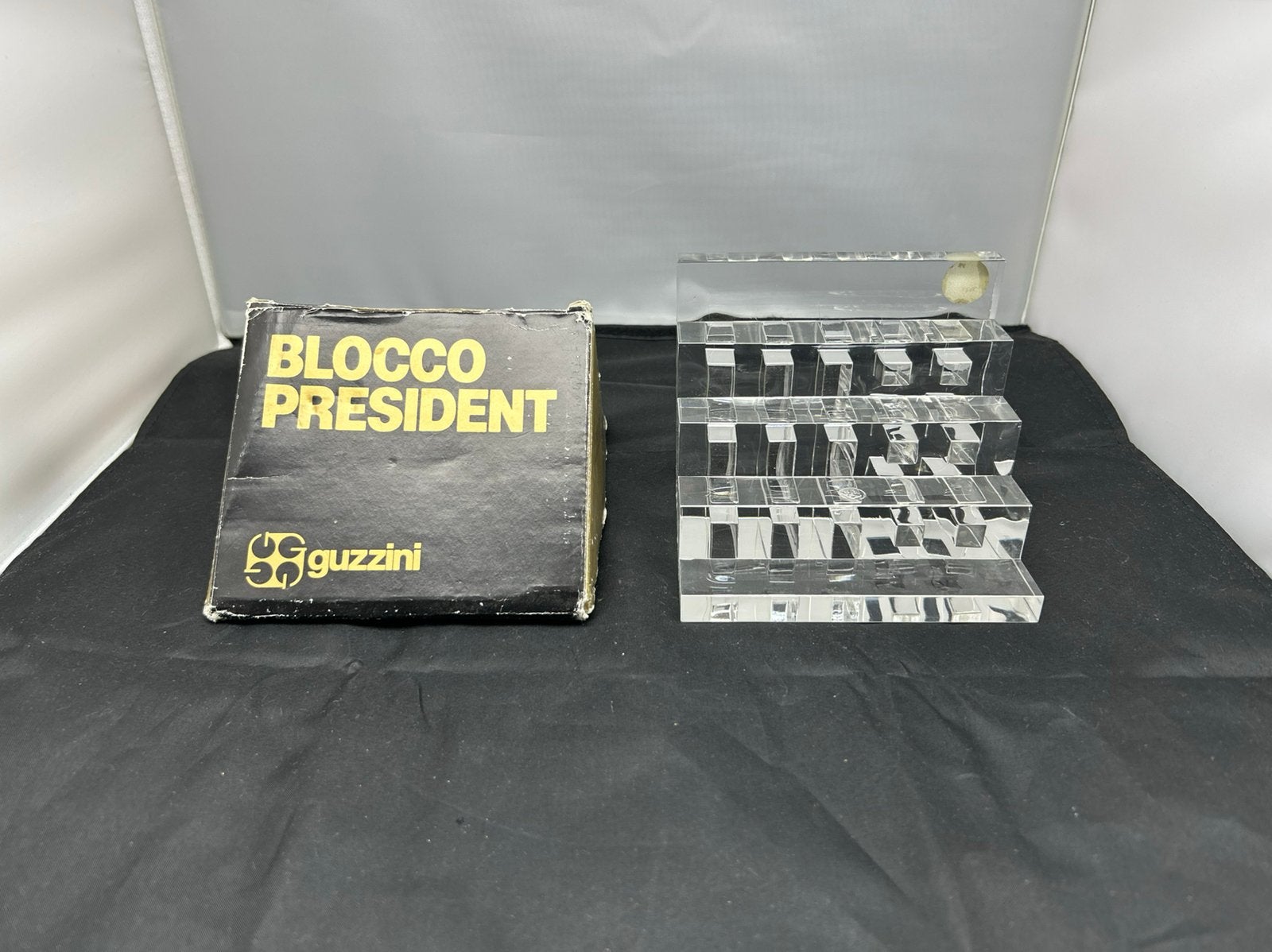 Vintage Guzzini Blocco President Desk Organizer Plexiglas 80, Ophalen, Object