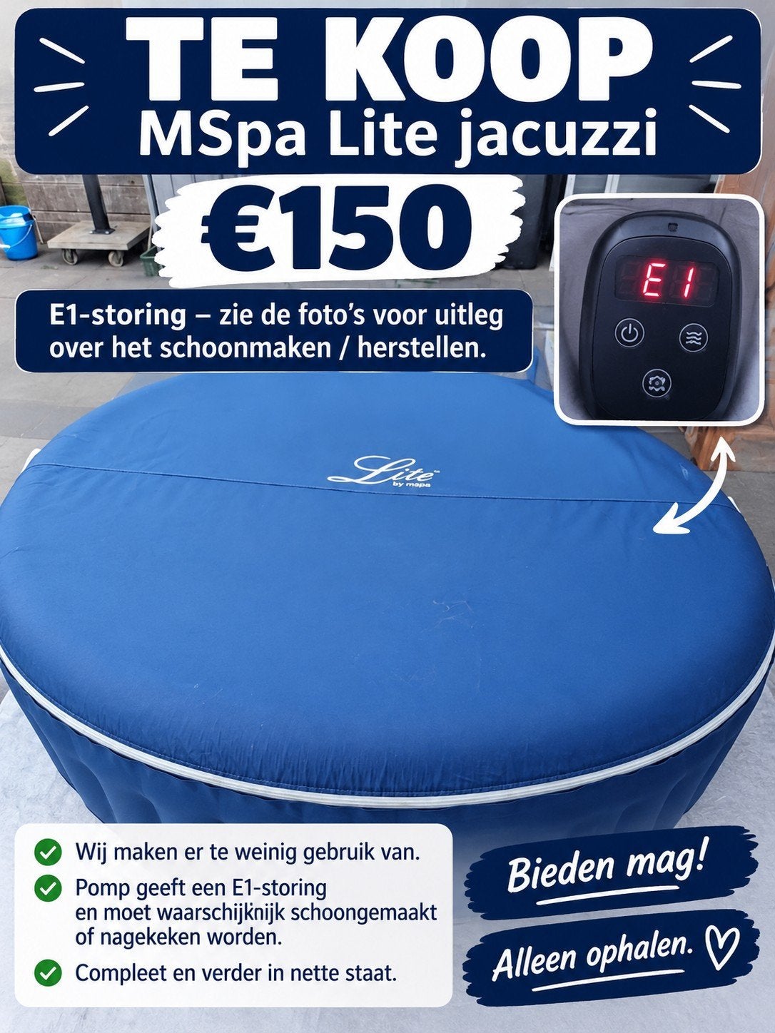 MSpa Lite opblaasbare jacuzzi, Ophalen, Pomp