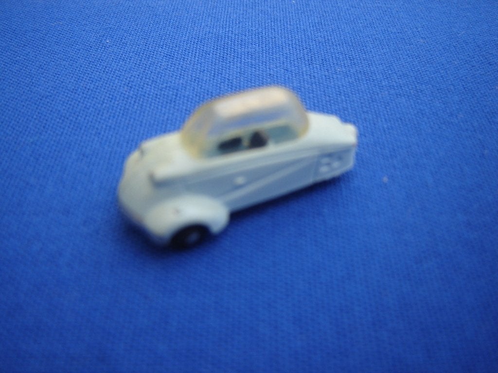 FMR Messerschmitt 3-wieler dwergauto lichtblauw H0 1:87 IMU, Ophalen of Verzenden, Zo goed als nieuw, Auto, Overige merken