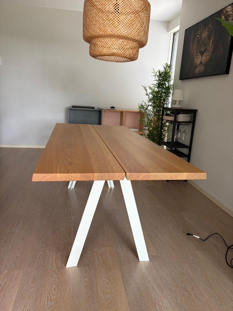 Design tafel - Natuurlijk eikenhout, Ophalen, Gebruikt, Eikenhout, 200 cm of meer