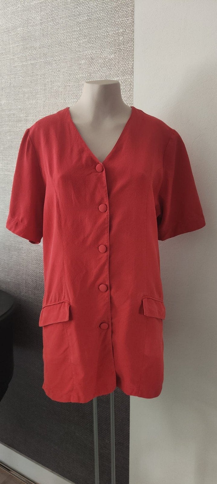 Zijden blouse/tuniek Jarvi Muoti, Kleding | Dames, Ophalen of Verzenden, Maat 42/44 (L), Roze, Korte mouw