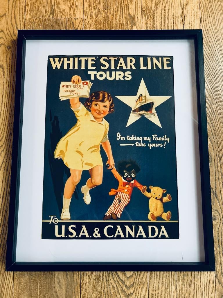 Reclamebord display retro reisposter White Star Line, Verzenden, Zo goed als nieuw, Overige typen