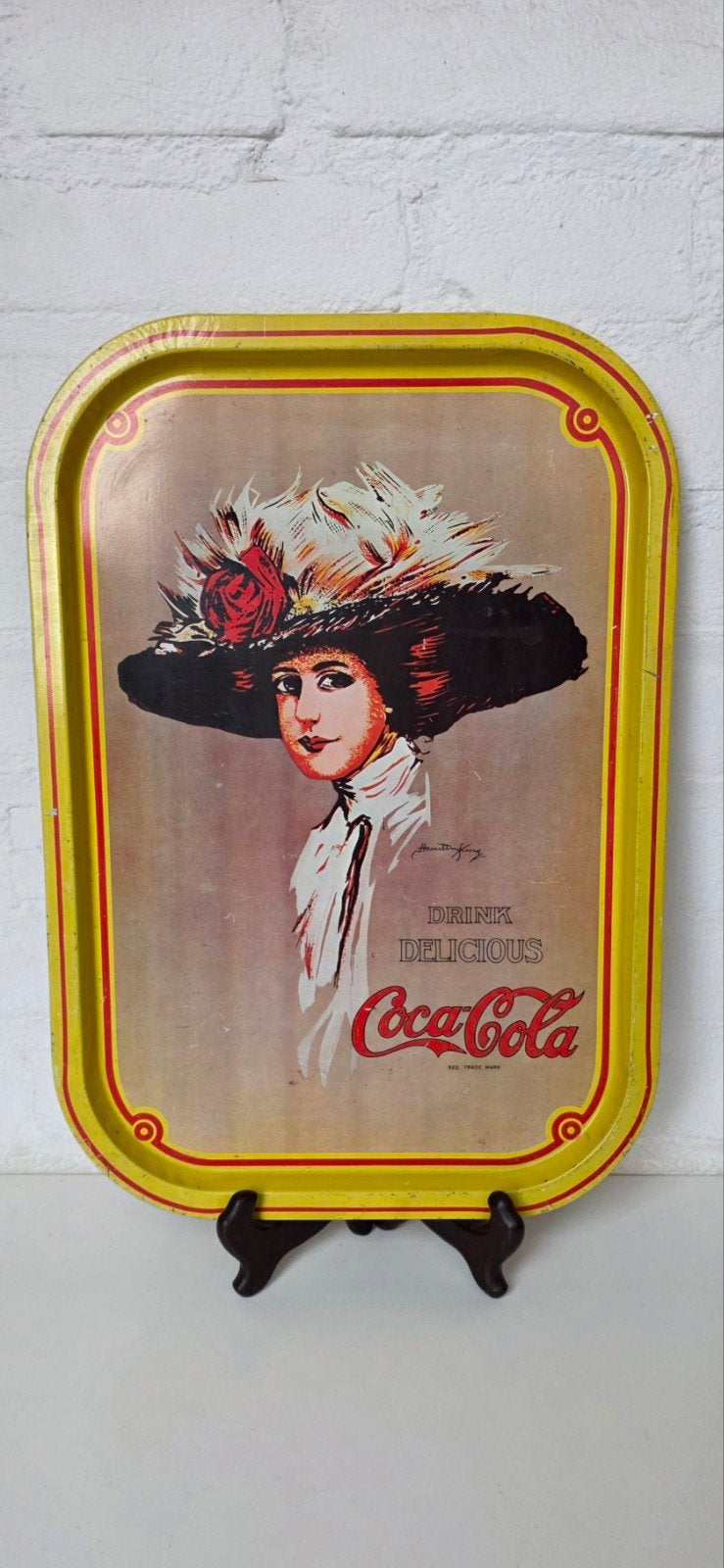 Origineel, vintage, metalen, Coca-Cola dienblad, Ophalen of Verzenden, Gebruikt, Gebruiksvoorwerp