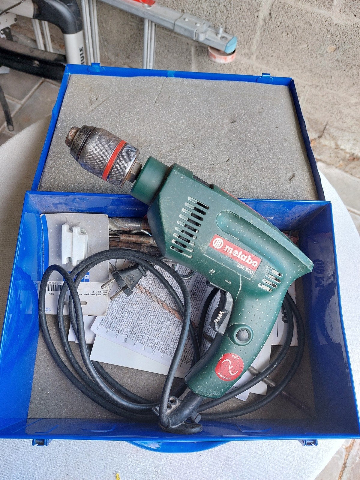 Metabo SBE 520 Klopboormachine in Koffer, Gebruikt, Klopboormechanisme, 400 tot 600 watt, Ophalen