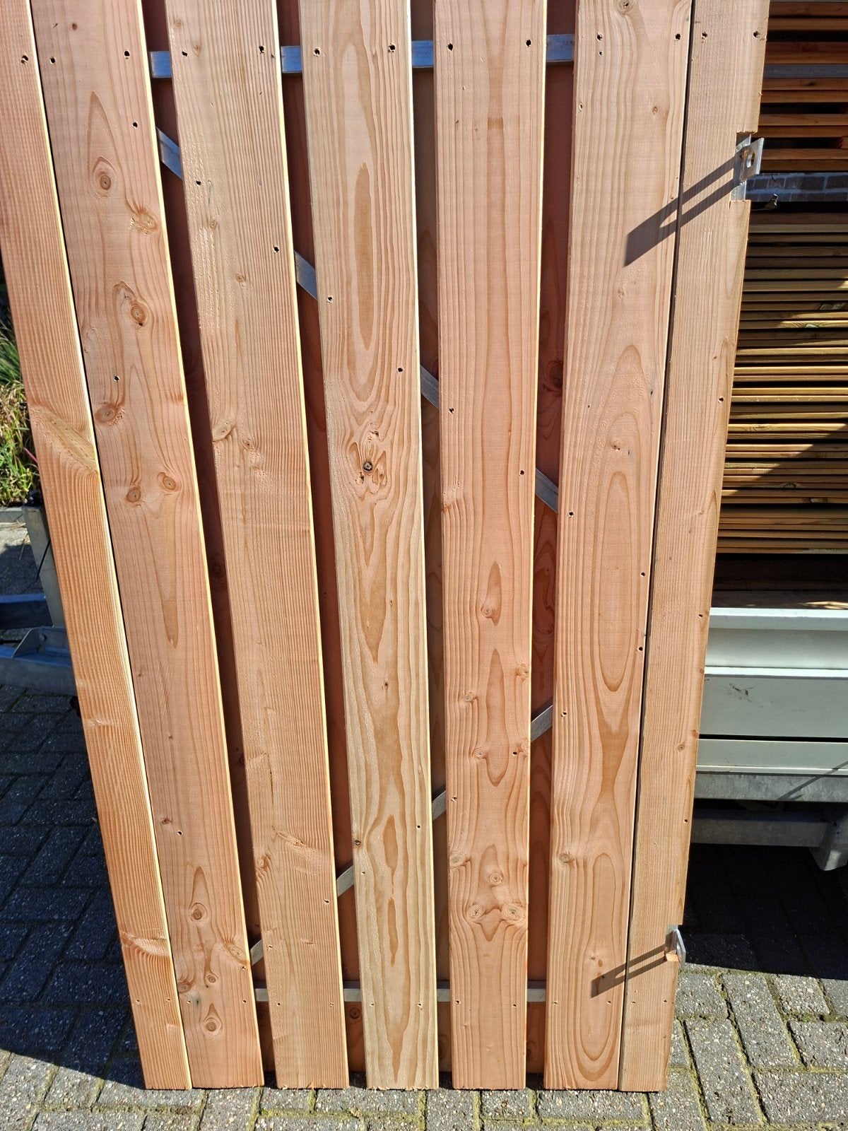 Nieuwe Douglas Schuttingdeur met Stalen Frame (100x195 cm), Ophalen, Nieuw