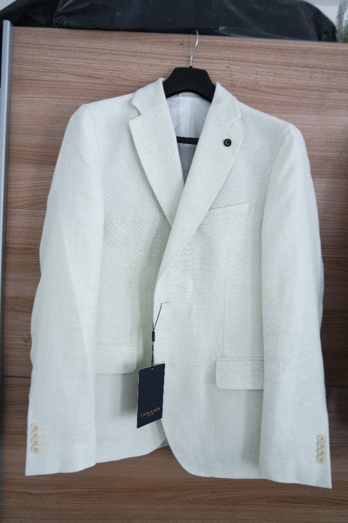 Nieuw - Cavallaro Napoli colbert van wol en linnen, maat 48, Kleding | Heren, Wit, Nieuw, Cavallaro Napoli, Verzenden
