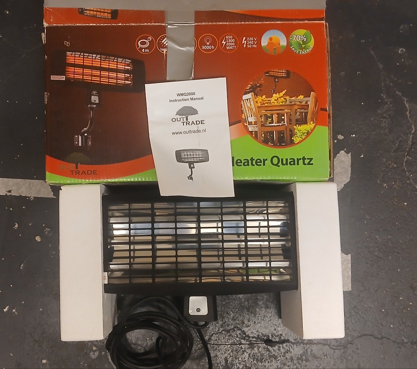 heater quartz wmq 2000, Ophalen of Verzenden, Minder dan 60 cm, Kachel, 30 tot 80 cm