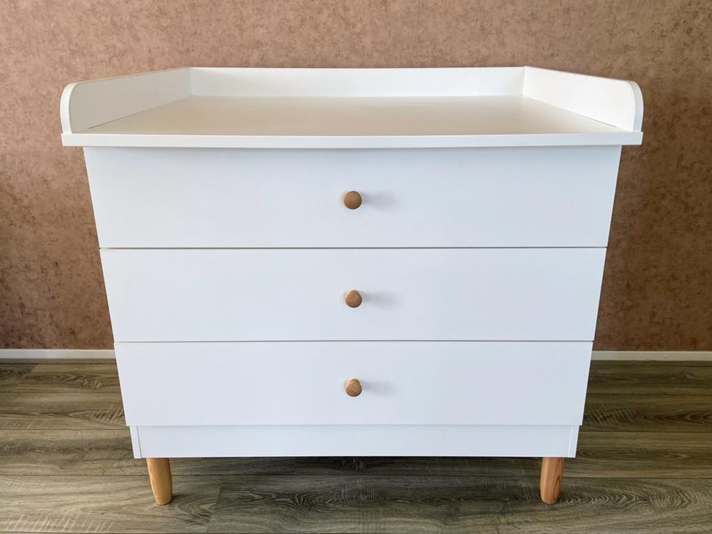 Petite Amélie commode wit Bocca - incl. bladvergroter, Ophalen, 50 tot 70 cm, Opstaande rand, 100 cm of meer