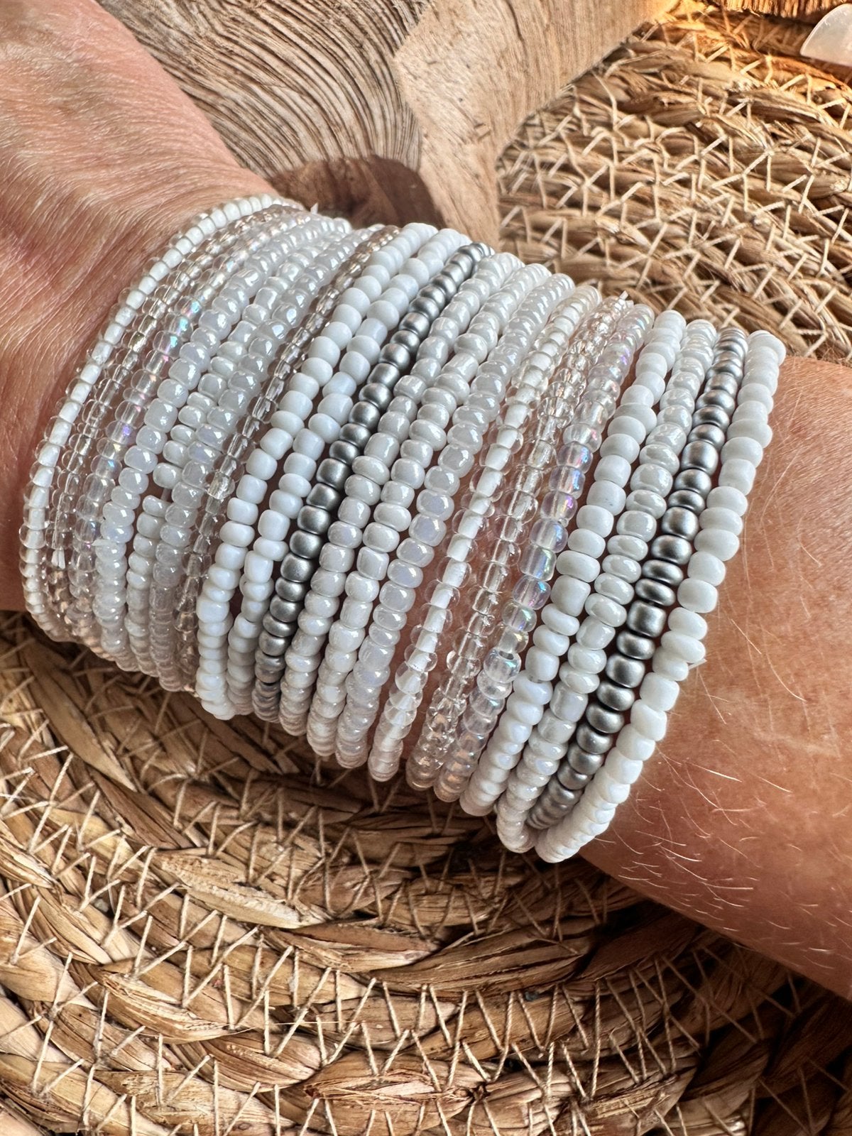 Boho armbanden / wit / boho chic /ibiza / set van 20 / nieuw