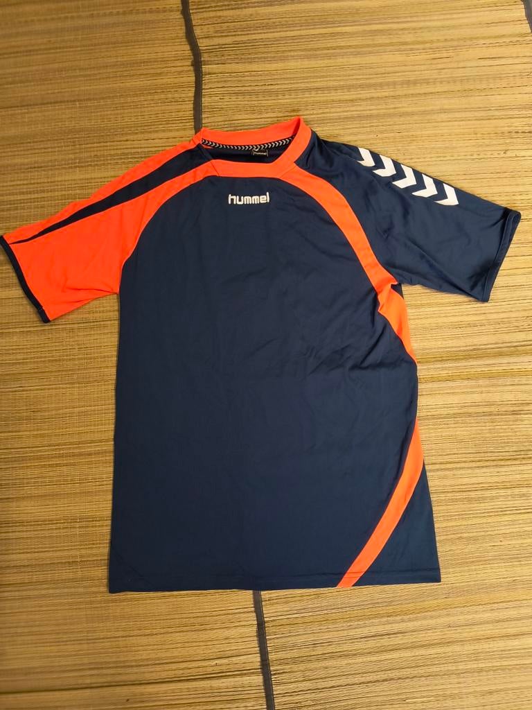 11 Heren Hummel Odense shirts voor een heel team z.g.a.n., Maat 52/54 (L), Blauw, Ophalen of Verzenden, Zo goed als nieuw
