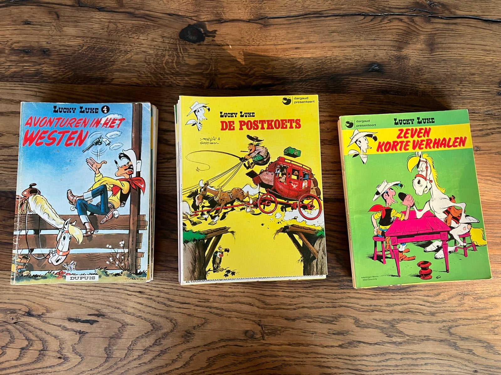 Verzameling oude Lucky Luke Stripboeken, Boeken, Stripboeken, Meerdere stripboeken, Ophalen, Gelezen
