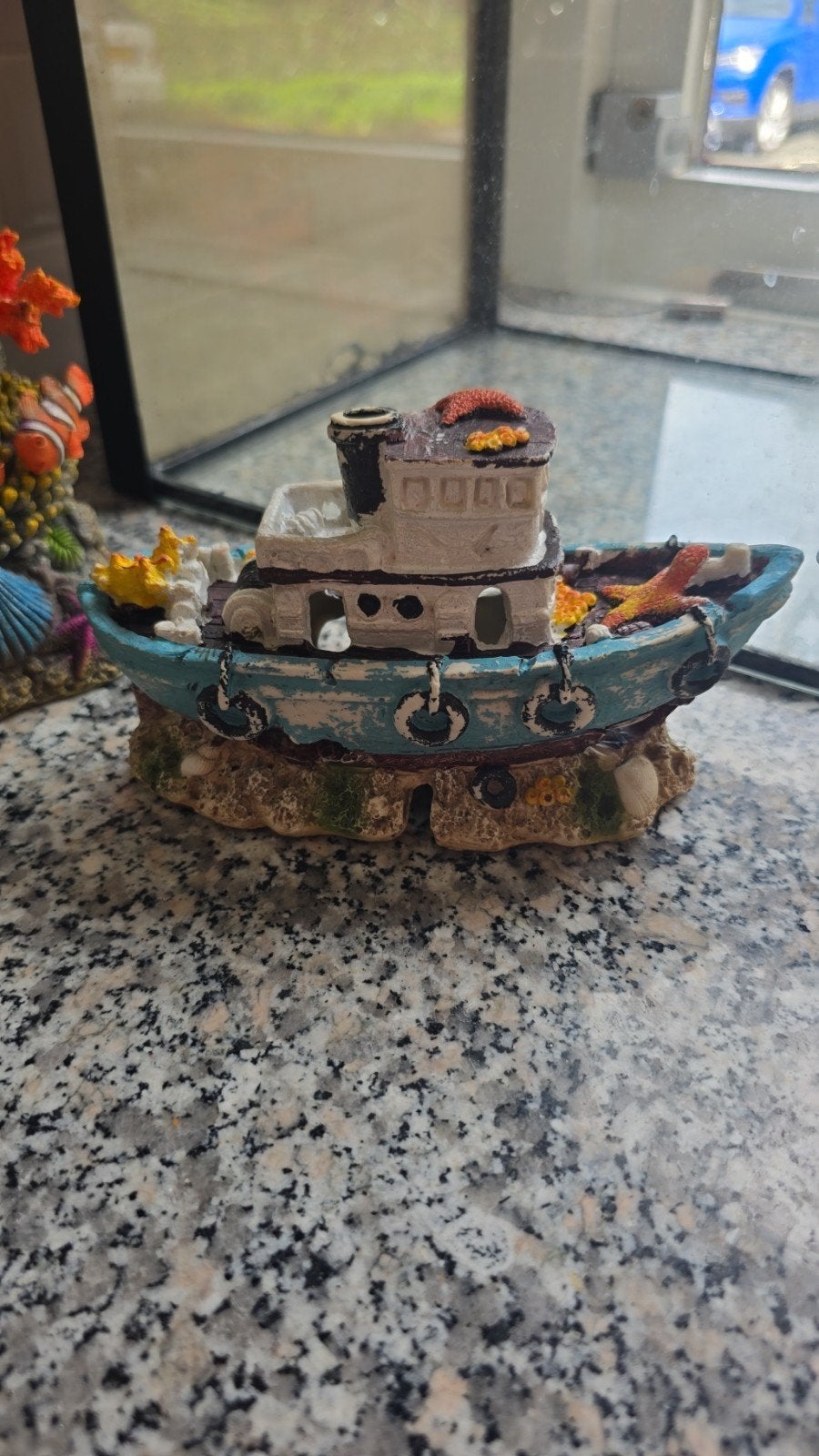 aquarium decoratie boot, Dieren en Toebehoren, Vissen | Aquaria en Toebehoren, Ophalen of Verzenden, Zo goed als nieuw, Decoratie